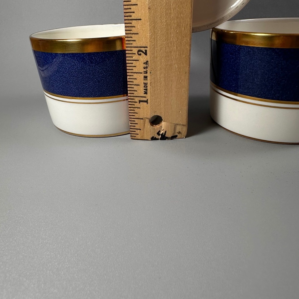 Coalport Athlone Blue‎ Bone China Coffee Cups Gold Trim England Set of 3 - Picture 5 of 11